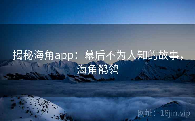 揭秘海角app：幕后不为人知的故事，海角鹡鸰  第2张