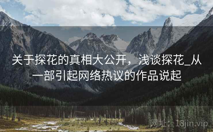 关于探花的真相大公开，浅谈探花_从一部引起网络热议的作品说起  第2张