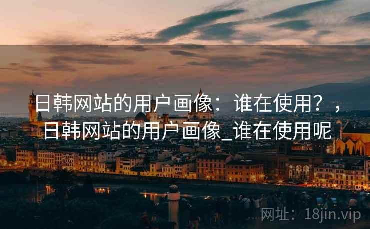 日韩网站的用户画像：谁在使用？，日韩网站的用户画像_谁在使用呢  第2张