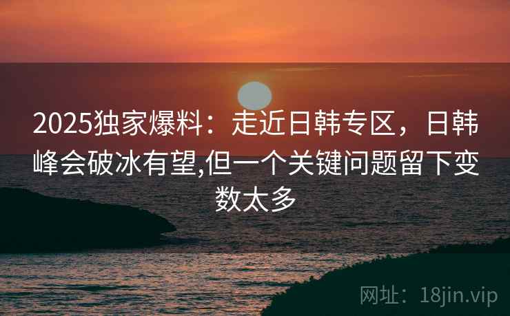 2025独家爆料：走近日韩专区，日韩峰会破冰有望,但一个关键问题留下变数太多  第2张