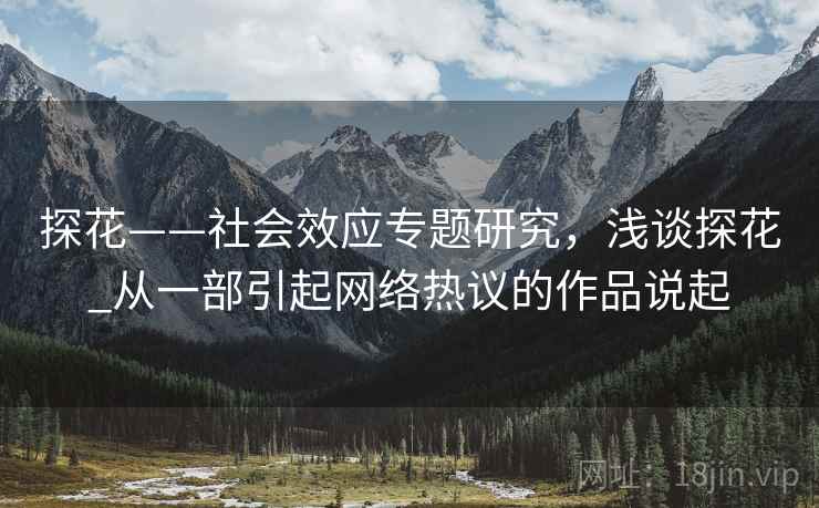 探花——社会效应专题研究，浅谈探花_从一部引起网络热议的作品说起